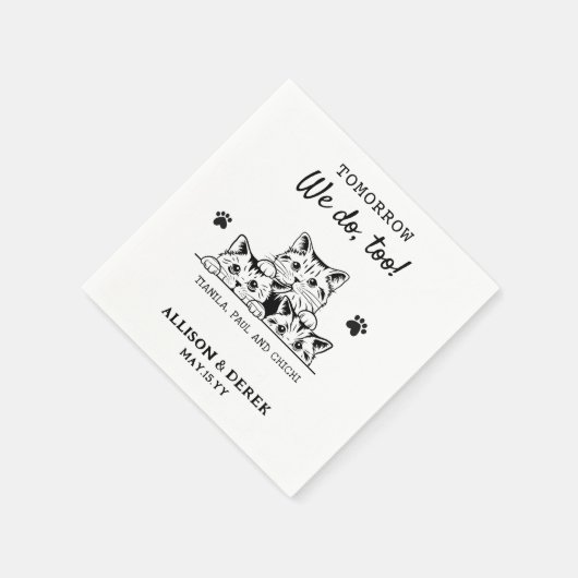 Wij ook | Pet Name Kat Huwelijksrepetitie Diner Servet (Hoek)