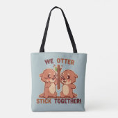 Wij OTTER blijven bij elkaar Tote Bag (Achterkant)