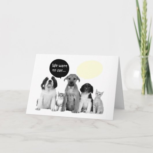 WIJ (PACK OF DOGGIES) ZEGGEN GELUKKIGE VERJAARDAG KAART (Voorkant)