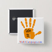 Wij R1 Oranje hand Button (Voorkant /achterkant)
