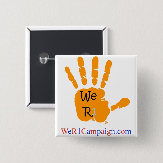Wij R1 Oranje hand Button (Voorkant /achterkant)