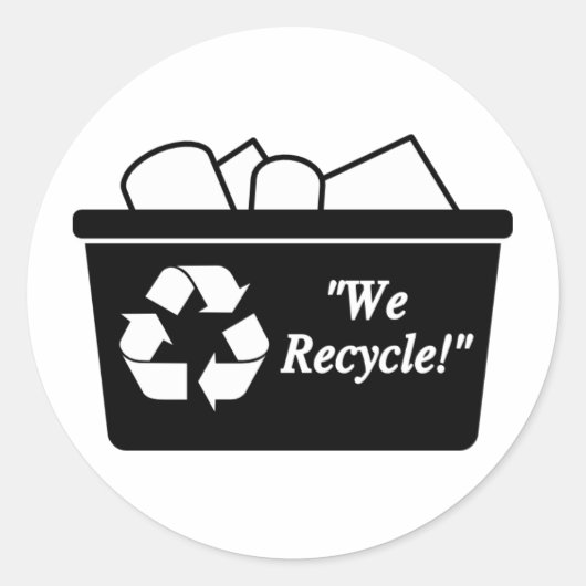 Wij Recyclen Ronde Sticker (Voorkant)