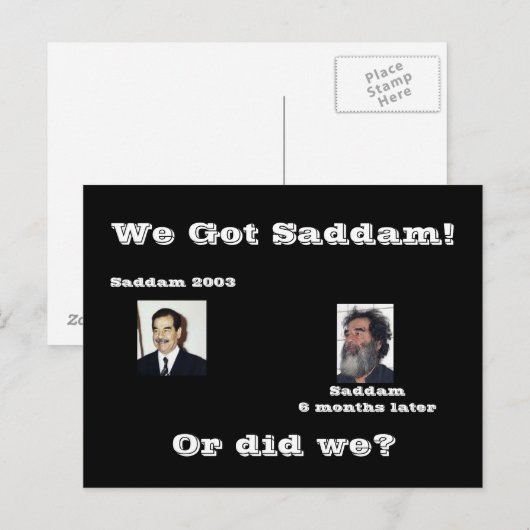 Wij Saddam. of wel ? Briefkaart (Voorkant / Achterkant)
