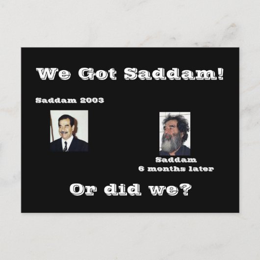 Wij Saddam. of wel ? Briefkaart (Voorkant)