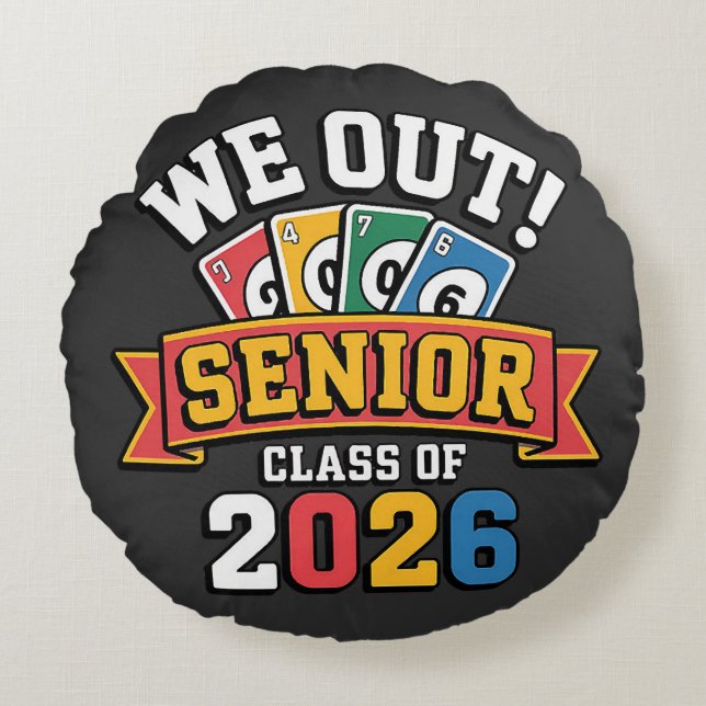 Wij Senior Klas Van 2026 Rond Kussen (Voorkant)