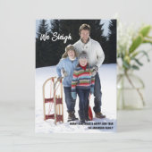 Wij Sleigh Funny Kerstvakantie Fotokaart Feestdagenkaart (Staand voorkant)