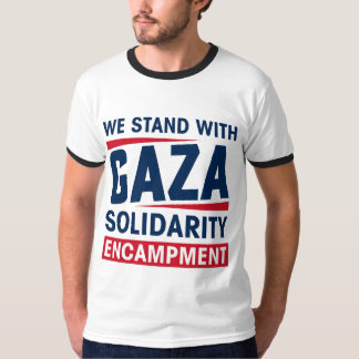 Wij staan achter Gaza Solidarity Encampment - Mann T-shirt