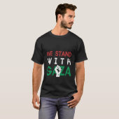 Wij staan achter Gaza, Vrij Palestina, Vier, Solid T-shirt (Voorkant volledig)