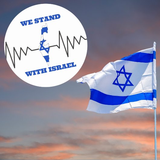 Wij staan achter Israël Patriottisch Jodendom Ronde Sticker