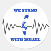 Wij staan achter Israël Patriottisch Jodendom Ronde Sticker (Voorkant)