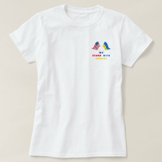 Wij staan achter Oekraïne Support T-shirt - Vrijhe (Design voorkant)