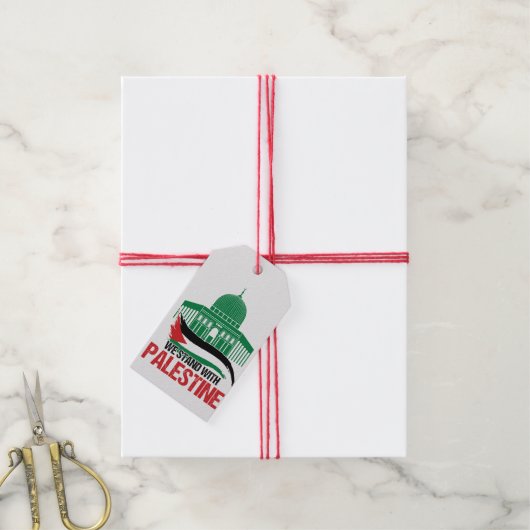Wij staan achter Palestina Cadeaulabel (Met Touw)