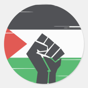Wij staan achter Palestina, Palestina Vlag Ronde Sticker