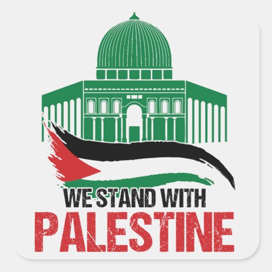 Wij staan achter Palestina Vierkante Sticker (Voorkant)