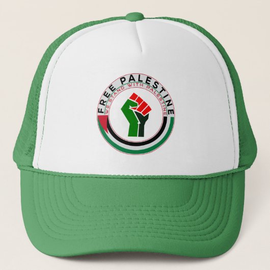 Wij staan achter Palestina, Vrij Palestina, Trucker Pet (Voorkant)