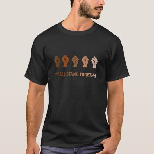 Wij staan allemaal samen tegen racisme t-shirt (Voorkant)