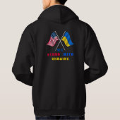 Wij staan met de vlag van Oekraïne USA en de vlag  Hoodie (Achterkant)