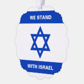 Wij staan met Israël aangepaste tekst Israël vlag Ornament Kaart (Links)