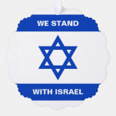 Wij staan met Israël aangepaste tekst Israël vlag Ornament Kaart (Voorkant)