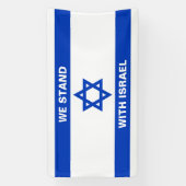 Wij staan met Israël aangepaste tekst Israël vlag Spandoek (Verticaal)