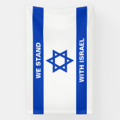 Wij staan met Israël aangepaste tekst Israël vlag Spandoek (Verticaal)