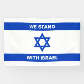 Wij staan met Israël aangepaste tekst Israël vlag Spandoek (Horizontaal)