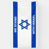 Wij staan met Israël aangepaste tekst Israël vlag Spandoek (Verticaal)