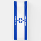 Wij staan met Israël aangepaste tekst Israël vlag Spandoek (Verticaal)