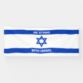 Wij staan met Israël aangepaste tekst Israël vlag Spandoek (Horizontaal)