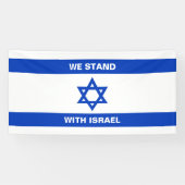 Wij staan met Israël aangepaste tekst Israël vlag Spandoek (Horizontaal)