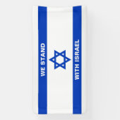Wij staan met Israël aangepaste tekst Israël vlag Spandoek (Verticaal)