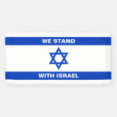 Wij staan met Israël aangepaste tekst Israël vlag Spandoek (Horizontaal)