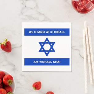Wij staan met Israel Am Yisrael Chai Israel vlag Servet