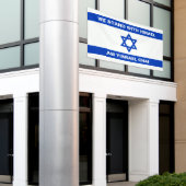 Wij staan met Israël Am Yisrael Chai op maat Israë Spandoek (Buitenkant Gebouw)