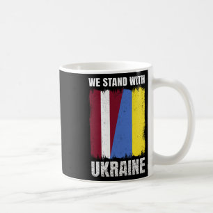 Wij staan met Oekraïne Letse Oekraïense vriendscha Koffiemok