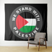 Wij staan met Palestijnse vlag en aangepaste tekst Wandkleed (In Situ (horizontaal))