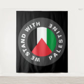Wij staan met Palestijnse vlag en aangepaste tekst Wandkleed (Voorkant)