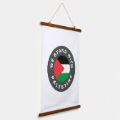 Wij staan met Palestijnse vlag met aangepaste teks Hangend Wandkleed (Gebogen)