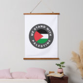 Wij staan met Palestijnse vlag met aangepaste teks Hangend Wandkleed (Slaapkamer)