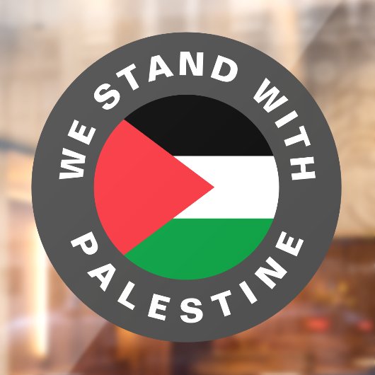 Wij staan met Palestina aangepaste tekst en vlag Raamsticker (Vel 2)