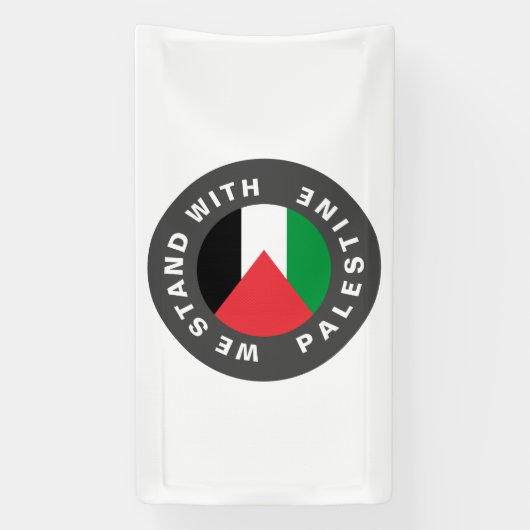 Wij staan met Palestina aangepaste tekst vlag wit Spandoek (Verticaal)