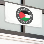 Wij staan met Palestina aangepaste tekst vlag wit Spandoek (Buitenkant Gebouw)
