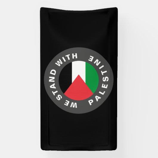 Wij staan met Palestina aangepaste tekst vlag zwar Spandoek (Verticaal)