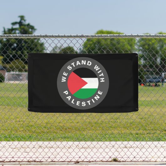 Wij staan met Palestina aangepaste tekst vlag zwar Spandoek (Insitu)