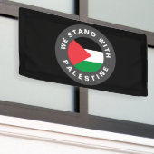 Wij staan met Palestina aangepaste tekst vlag zwar Spandoek (Buitenkant Gebouw)
