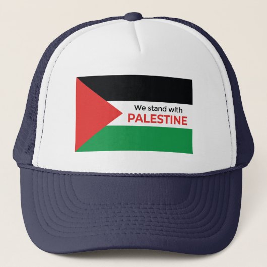 Wij staan met Palestine Trucker Hat Trucker Pet (Voorkant)