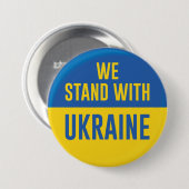 Wij staan voor Oekraïne Ronde Button 7,6 Cm (Voorkant /achterkant)