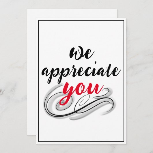 Wij stellen uw waardering voor scriptscrollen op p bedankkaart (Voorkant / Achterkant)
