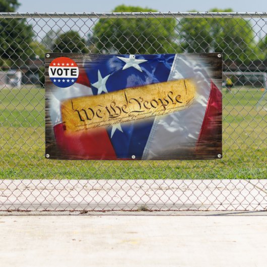 Wij stemmen over de Amerikaanse grondwet Spandoek (Insitu)