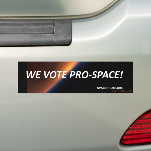 Wij stemmen voor de ruimte! bumpersticker (Op auto)